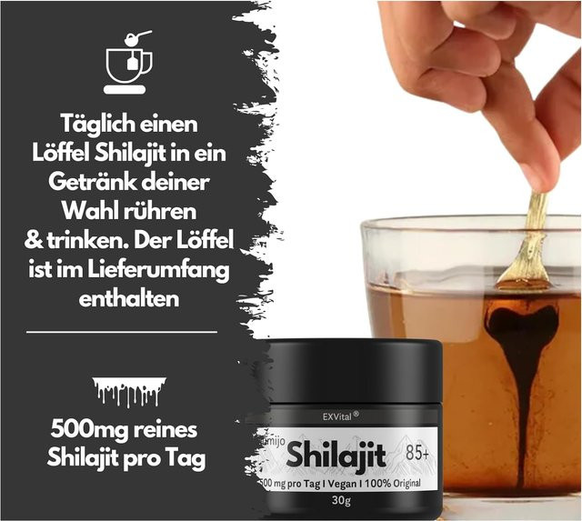 EXVital Mumijo Shilajit Harz 85+, 30 g - Bild 1