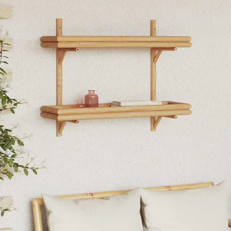 Wandregal aus Bambus von Vidaxl in Braun, modern und minimalistisch, B/T/H: 75 x 26 x 60 cm - Bild 1