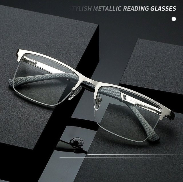 Lesebrille Unisex, rectangular, silver - Bild 1