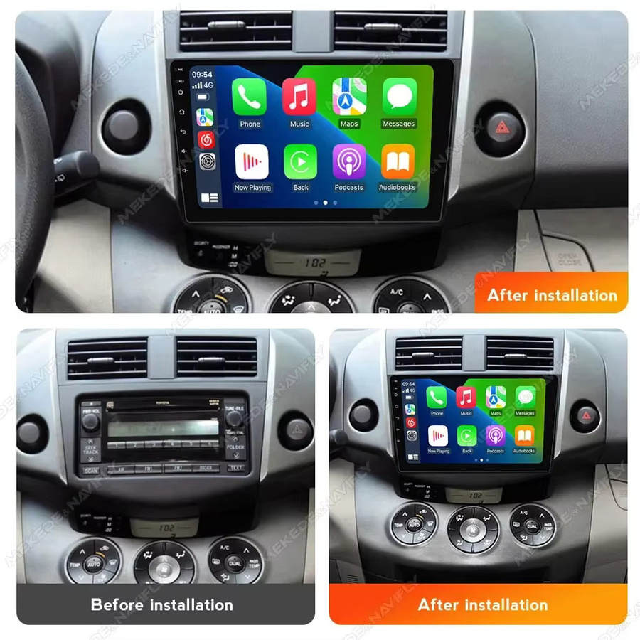 STRONGNAVI Android 14 Autoradio für Toyota RAV4 2006–2012 mit Carplay, Multimedia-Player Stereo Touchscreen und GPS in Schwarz - Bild 2