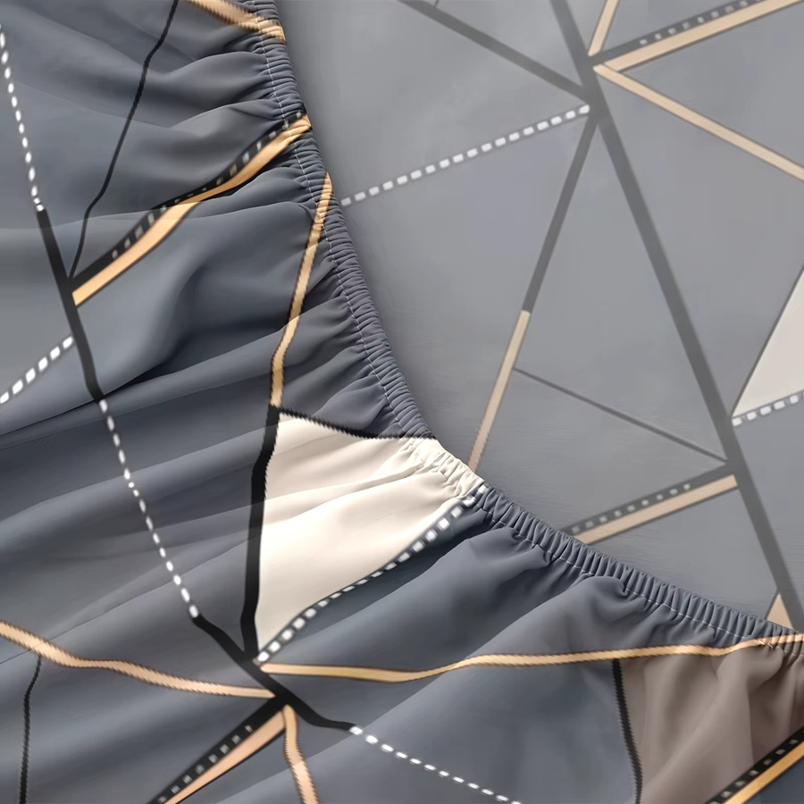 ANGPU Spannbettlaken-Set aus 100 % Baumwolle in Grau mit zwei Kissenbezügen und weichem Flannelette-Finish - Bild 2
