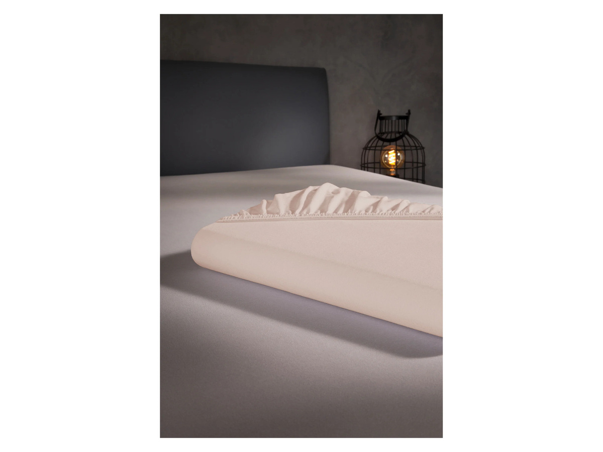 LOOKS BY WOLFGANG JOOP Jersey Spannbettlaken aus Baumwolle, Beige, B/T: 90 x 200 cm - Bild 2
