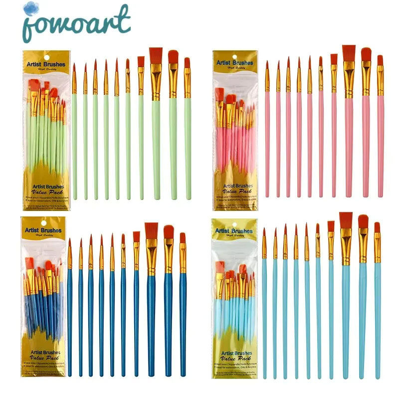 10-teiliges Aquarellstift-Set aus Nylon und Wolle in Pink für Kunst, Handwerk und Malerei - Bild 1