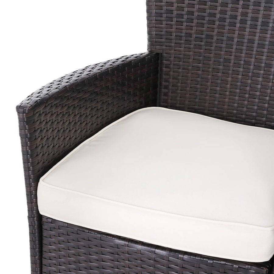 Casaria Polyrattan Gartenstuhl 2er-Set in Braun und Beige mit Polstern und Stapelfunktion - Bild 2