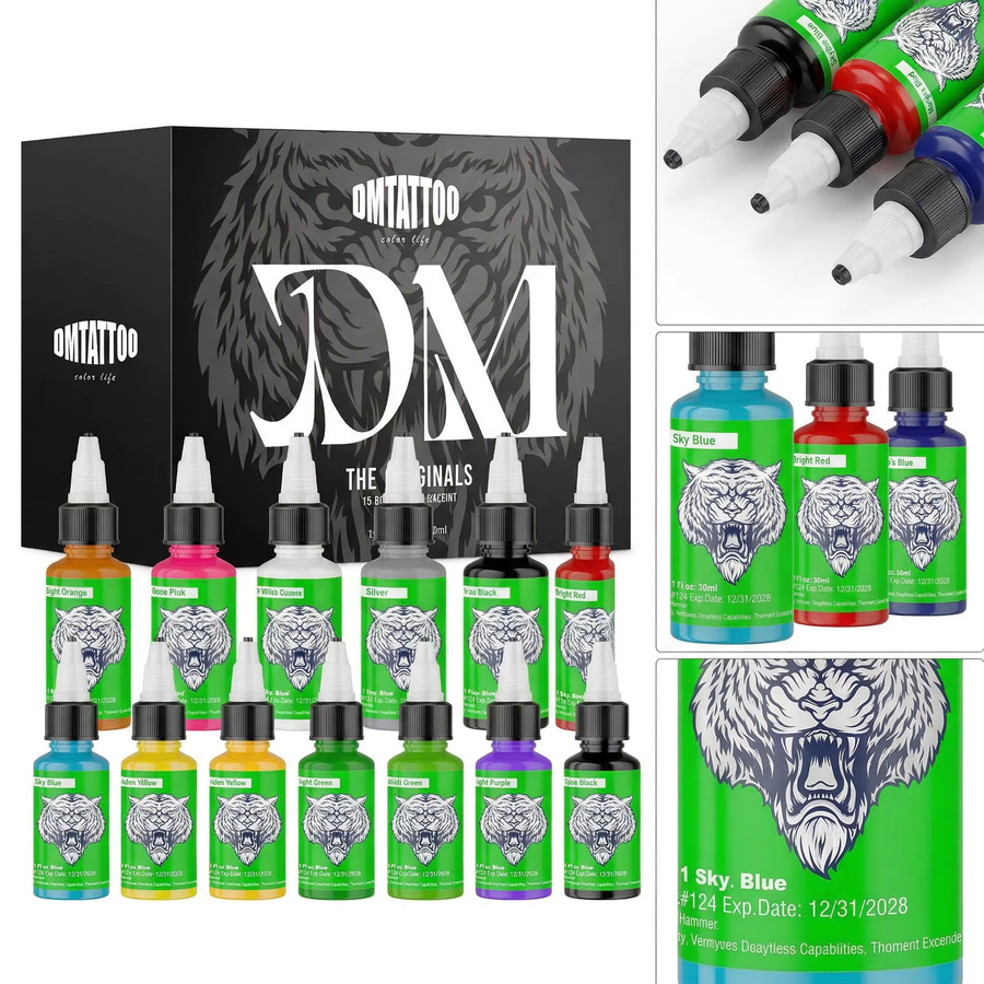 DMTATTOO Tattoo-Tinte, 15 Farben, 29,5 ml, Pflanzenextrakt - Bild 6