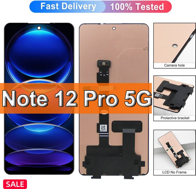 Xiaomi Redmi Note 12 Pro 5G LCD-Display mit Touchscreen und Rahmen, 6,67 Zoll - Bild 1