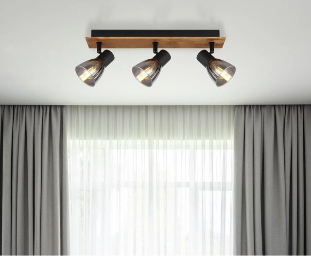 Globo Strahler Claude 3-flammig Dunkelbraun-Rauchfarben B/T/H: 40 x 70 x 15,5 cm - Bild 1