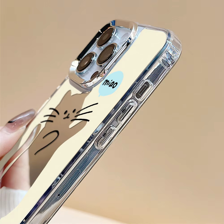 Handyhülle mit Make-up-Spiegel und Katzen-Design für iPhone 11 bis iPhone 17 Pro Max - Bild 6
