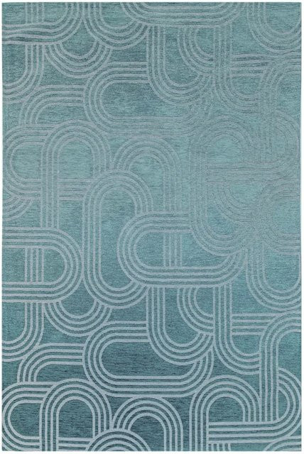 Lola&Moi Teppich Disco Blue Glow in Blau, B: 140 cm, T: 200 cm - Bild 1