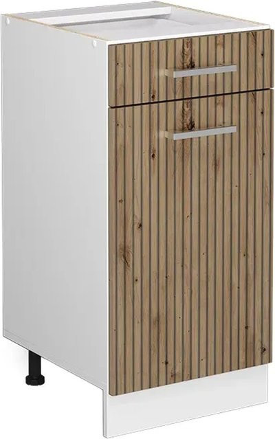 Vicco Küchenunterschrank R-Line Artisan-Eiche und Weiß, B: 40 cm, H: 81,6 cm, T: 46 cm - Bild 1