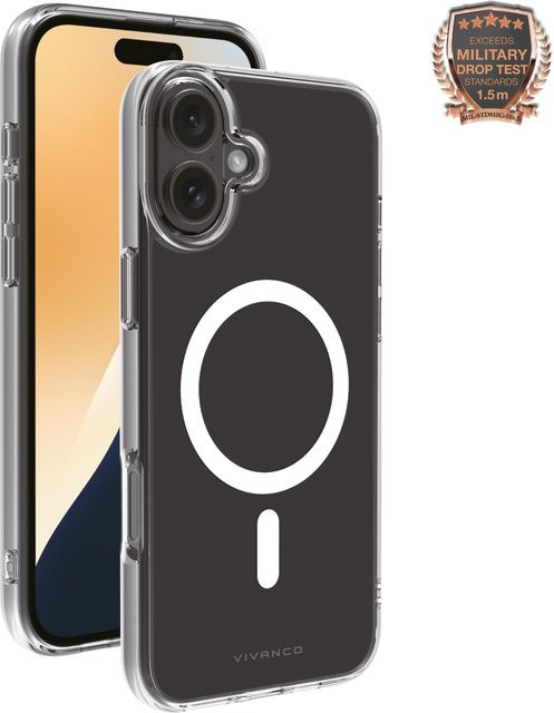 Vivanco Mag Steady Anti Shock Cover für iPhone 16 Plus, transparente Handyhülle mit Magnetic Wireless Charging Support - Bild 1