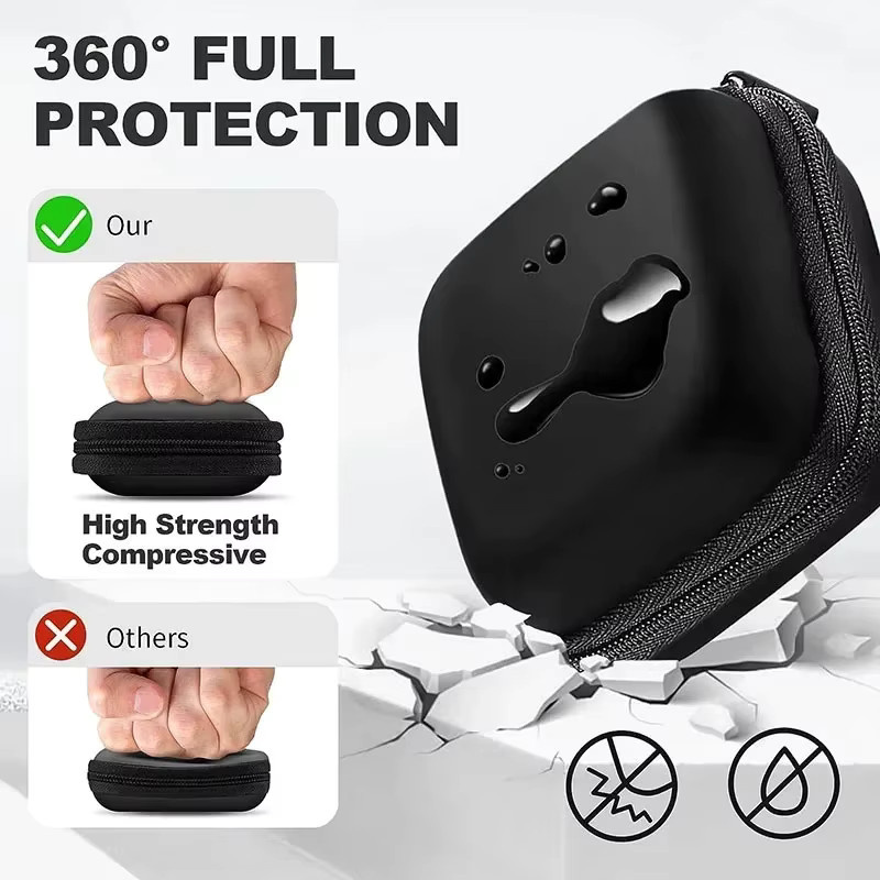 Tragbare Mini Kopfhörertasche und USB-Kabel-Etui in Rot zur Aufbewahrung von Zubehör - Bild 2