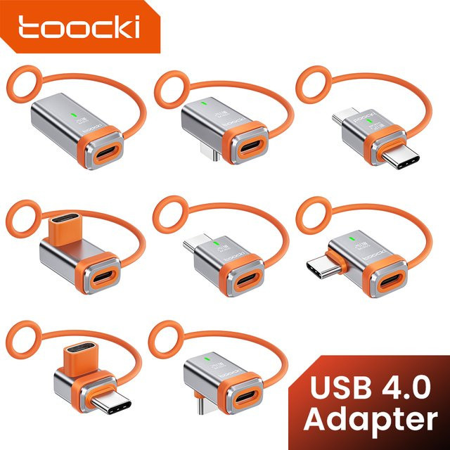 Toocki USB4.0 OTG-Adapter 240W mit 8K@60Hz und 80Gbps, 90-Grad-Typ-C-Konverter für MacBook, Laptop und Mobiltelefon - Bild 1