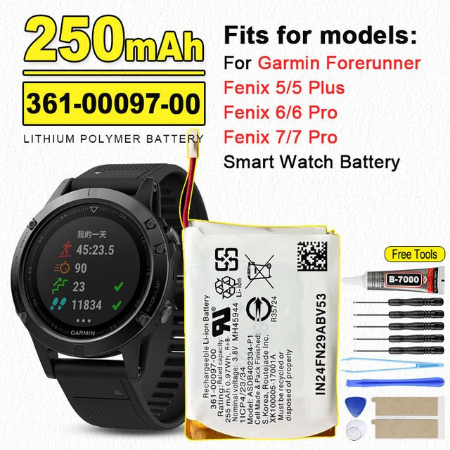 XDOU Akku 361-00097-00 für Fenix 5, 5Plus, 6, 6Pro, Fenix 7 und Fenix 7Pro Uhren - Bild 1