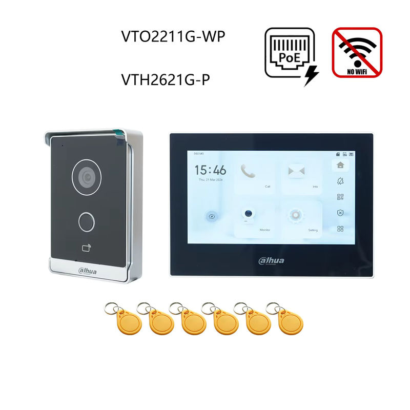 Dahua IP-Video-Gegensprechanlage-KIT in Schwarz mit VTO2211G-WP und VTH2621GW-P / VTH2621G-P inklusive App-Unterstützung und RFID-Karten-Entsperrung - Bild 5