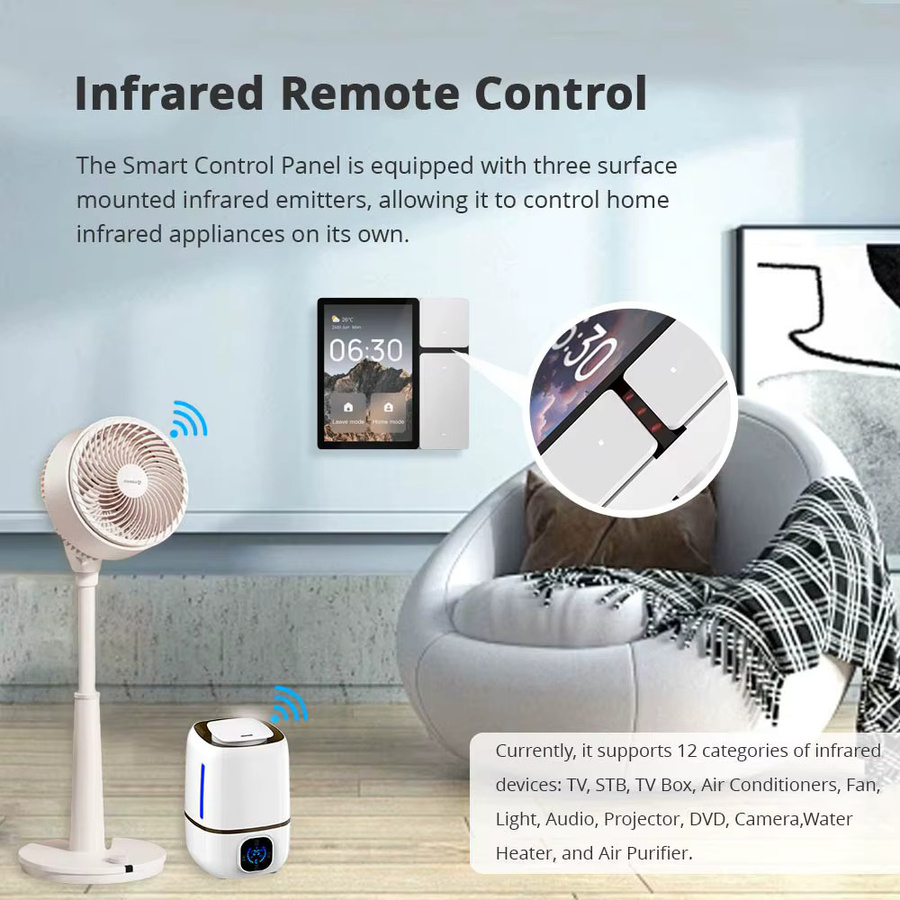 Zemismart 3,5 Zoll WiFi Smart Central Control Panel Touchscreen mit integriertem BLE Sig Mesh Hub und IR-Steuerung in Weiß, kompatibel mit der Tuya Smart App - Bild 2