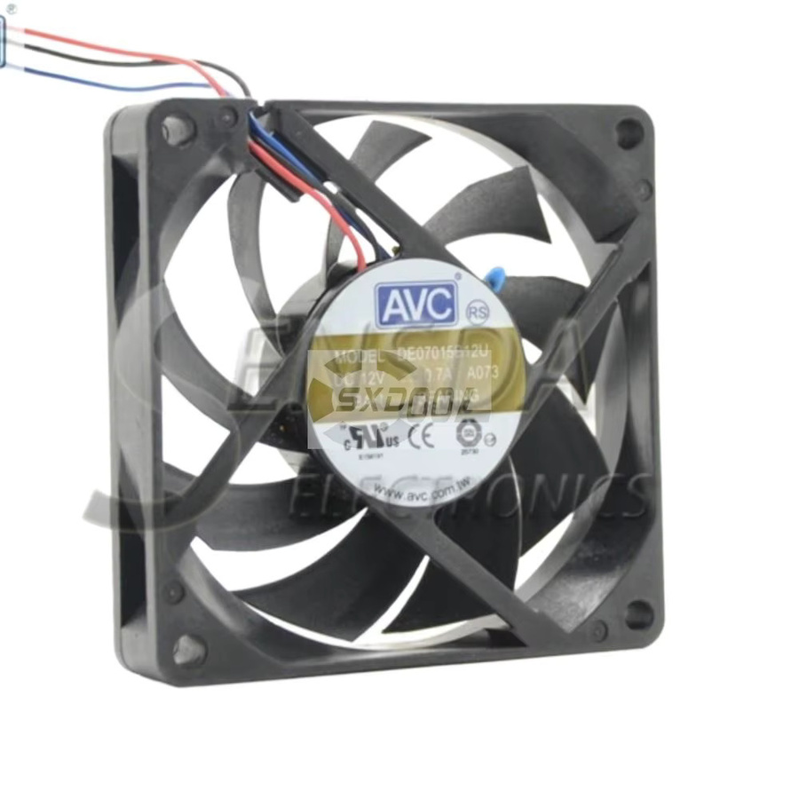 AVC DE07015B12U Server-Lüfter 70mm, 12V 0,7A, 4-Draht PWM, Schwarz - Bild 2