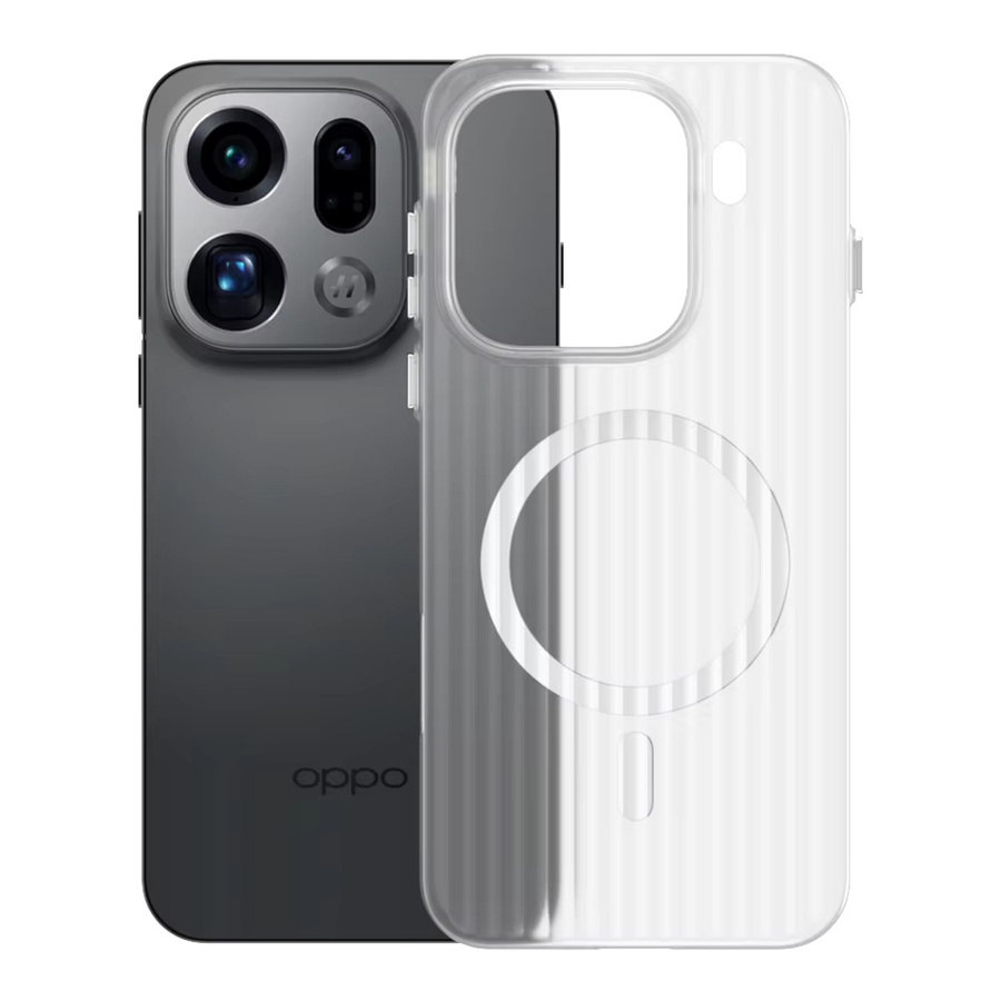MagSafe Magnetische Hülle für OPPO Find X9 Pro, Find X8 Pro und X8S+ mit Luggage Stripe Design, Transparent Matt, Stoßfeste Hartschale - Bild 5