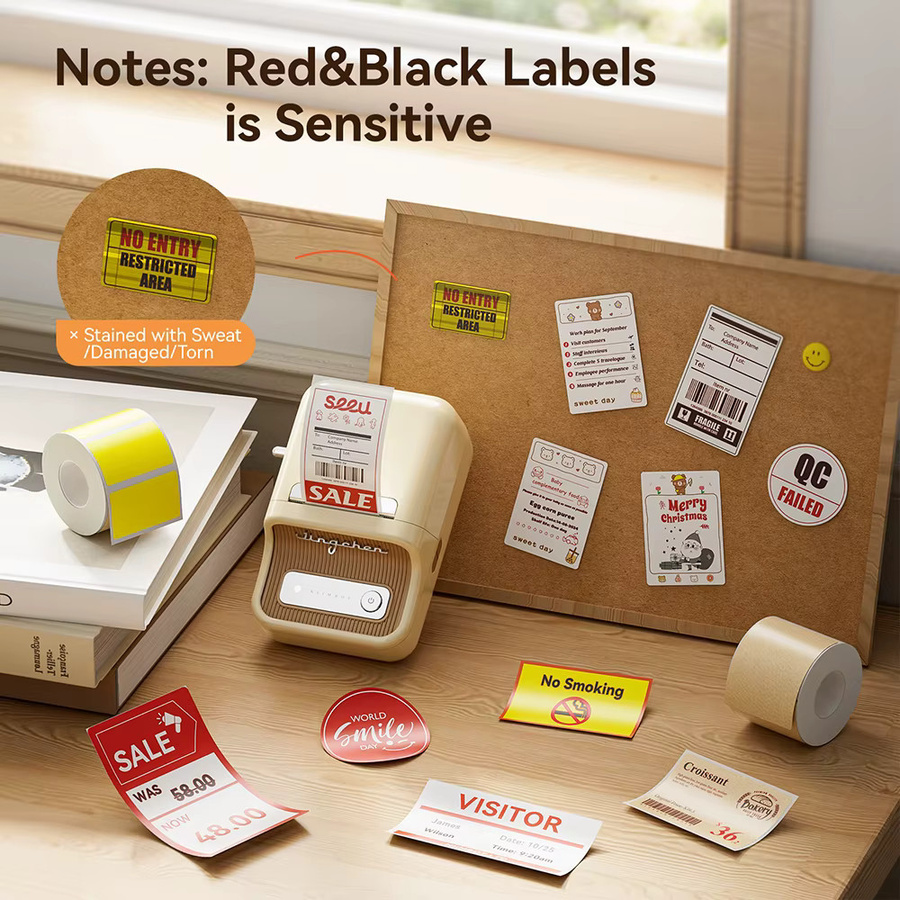 Niimbot Thermoetikettenpapier Rot und Schwarz für B21 Pro Drucker, Selbstklebende Fotopapier-Kartenaufkleber - Bild 2