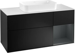 V&B Finion Waschtischunterschrank mit Wandbeleuchtung, Blau lackiert, Breite: 120 cm, Tiefe: 50,1 cm, Höhe: 50,1 cm - Bild 1