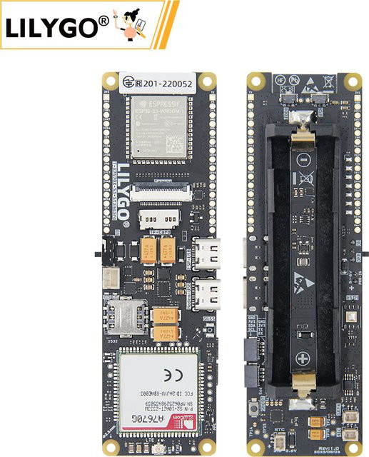 LILYGO T-A7670G-S3 ESP32-S3 Entwicklungsboard mit 4G LTE CAT1 SIM-Modul und GPS in Schwarz - Bild 1