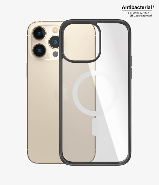 PanzerGlass ClearCase Handyhülle für Apple iPhone 14 Pro Max, MagSafe-kompatibel, Schwarz/Transparent - Bild 1