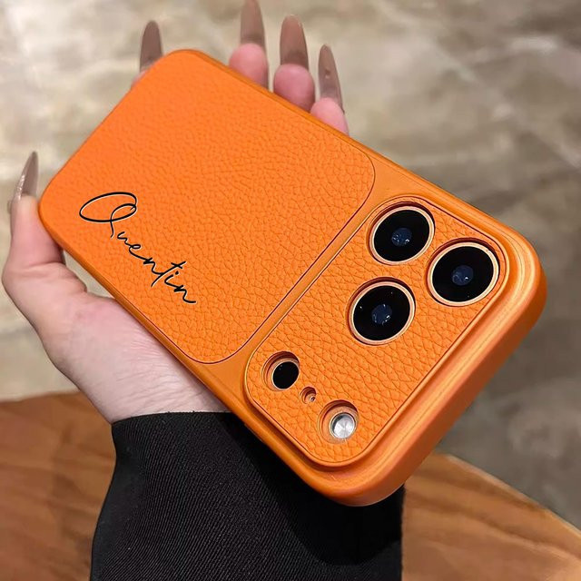 Personalisierte Handyhülle im Retro-Stil mit 17 Fenstern für iPhone 17, 16 und 15 Pro Max, Farbe: Orange - Bild 1