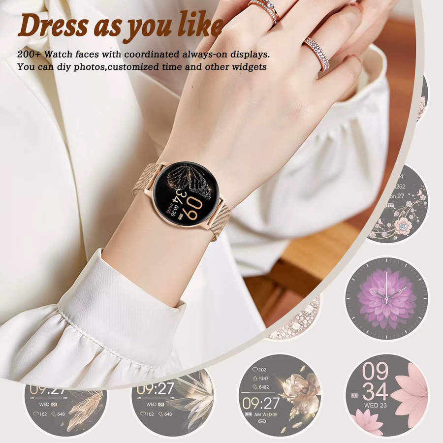 LIGE Smartwatch, Silikon, Schwarz, Roségold, Unisex - Bild 2