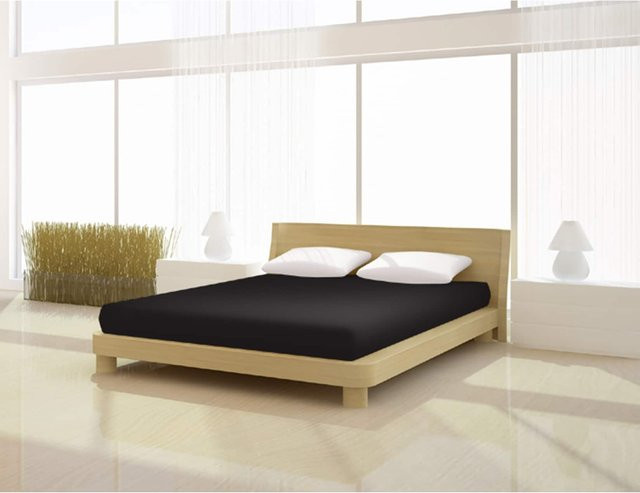 Mr. Sandman Spannbetttuch de luxe aus Elastan in Schwarz B: 120-130 cm, T: 200-220 cm - Bild 1