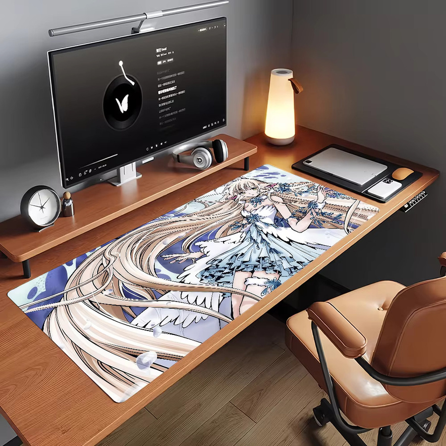 Chobits Chii Anime XXL Gaming Mauspad in Multicolour, rutschfeste Schreibtischunterlage aus Gummi für PC und Laptop - Bild 5