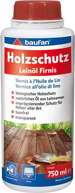 Baufan Holzschutz Leinöl-Firnis transparent 750 ml - Bild 1