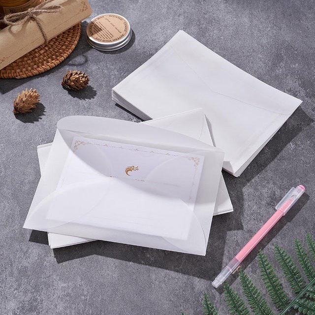 50 Stück transparente Papierumschläge für Einladungen, Postkarten und Hochzeitskarten - Bild 1