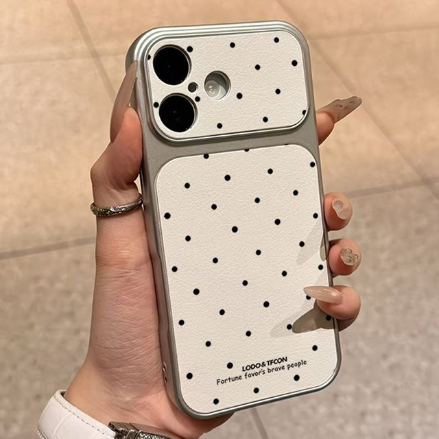 Schwarze Kunstleder-Handyhülle mit Polka Dots für Samsung Galaxy S26 S25 S24 S23 S22 S21 Ultra Plus FE A57 A56 A55 A37 A17 Cover - Bild 1