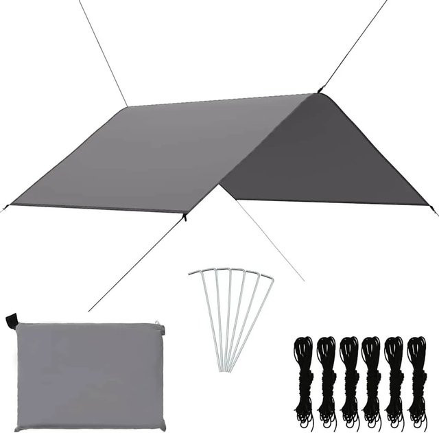 vidaXL Outdoor-Tarp aus Polyester in Grau, B/T/H: 300 x 285 x 70 cm - Bild 1