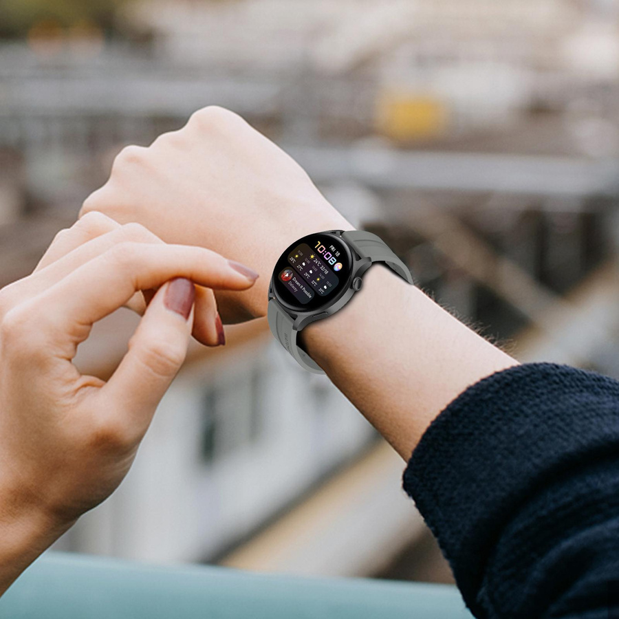 KONNWEI Silikonarmband für Watch 3 und Watch3 Pro, Breite: 22 mm, erhältlich in Weiß, Schwarz, Grün und Grau - Bild 4