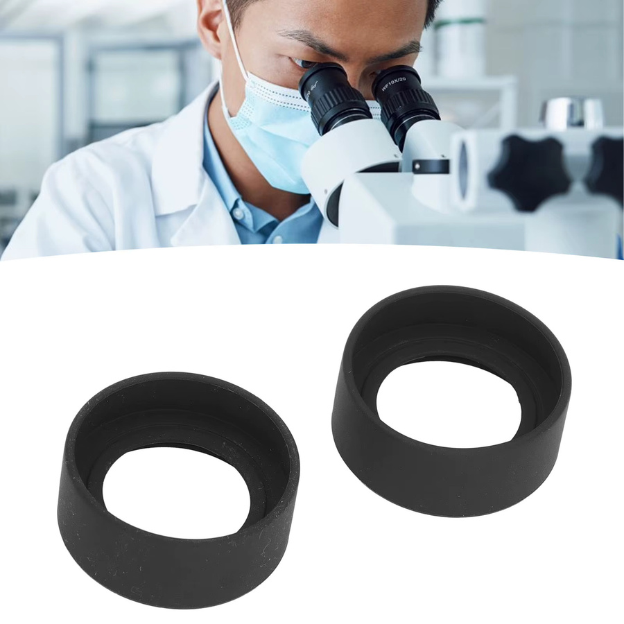 KKMOON Mikroskop-Okular-Augenmuscheln aus Gummi, 2 Stück, Schwarz, Durchmesser: 41 mm, flacher Winkel, passend für 37,5–39 mm Stereomikroskope - Bild 3