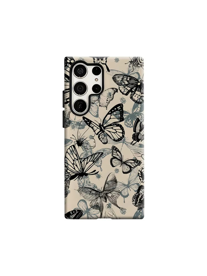 Stoßfeste Handyhülle mit Schmetterling-Skizzen für Samsung Galaxy S26 S25 S24 S23 Ultra Plus mit robuster Doppelschicht-Rückabdeckung - Bild 6