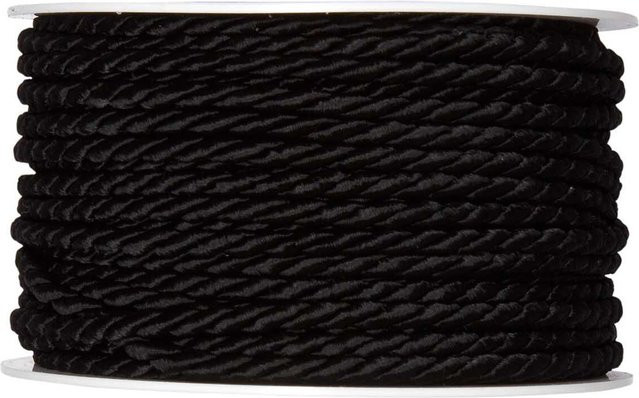 Halbach Kordel 4mm Schwarz aus Acetat, Baumwolle und Polyester, 5m Länge - Bild 1