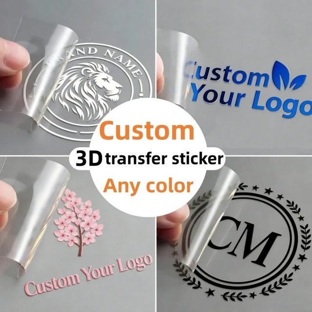 50 Stück personalisierte DTF-Transferaufkleber mit 3D-UV-Druck für dein Firmenlogo als selbstklebende Kristall-Etiketten für Flaschen und Verpackungen - Bild 1