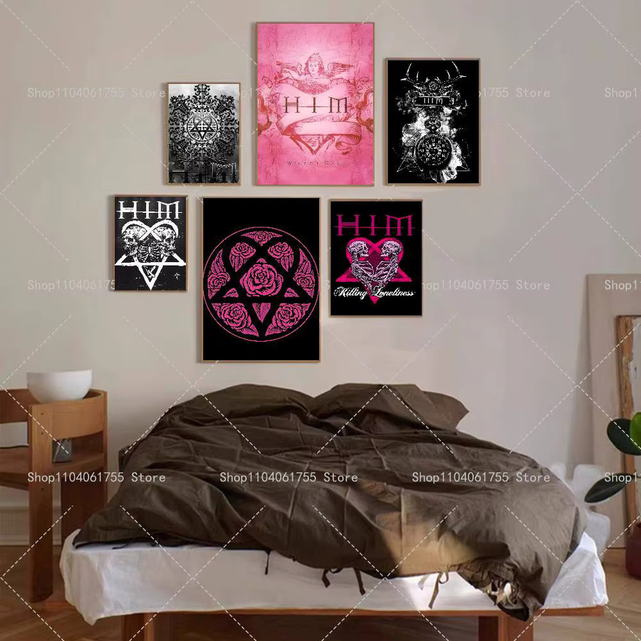Rock Band H-HIM Poster, selbstklebender und wasserfester Kunstdruck als Wanddekoration in Mehrfarbig, B/H: 15,0 x 10,0 cm - Bild 2