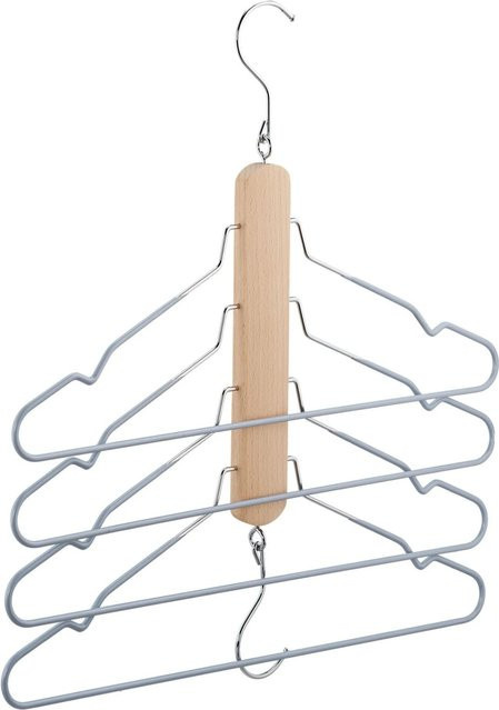 Relaxdays Mehrfach Kleiderbügel aus Holz in Braun, platzsparend und rutschfest, B/H/T: 45 x 40 x 2 cm - Bild 1