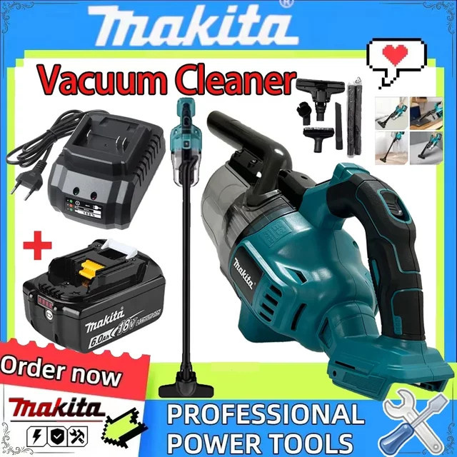 Makita Akku-Handstaubsauger kabellos in Türkis für Tierhaare und die Fahrzeugreinigung - Bild 1