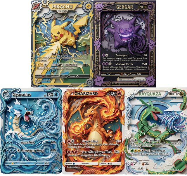 Potdemiel Pokémon 3D-Papierskulptur, 5-teiliges Set, Fantasy - Bild 1