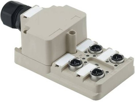 Weidmüller SAI-4-M 3P IDC 1760040000 Sensor/Aktorbox passiv M12-Verteiler mit Metallgewinde in Grau - Bild 1