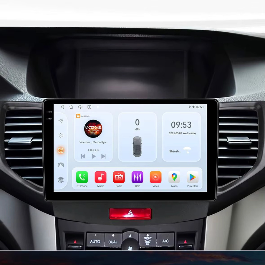 Hizpo Android 14 Autoradio für Honda Accord 8 (2008-2012) und Acura TSX mit 9 Zoll Display, Qualcomm Snapdragon 6115, AI CarPlay, GPS, DSP und Bluetooth 5.4 in Schwarz - Bild 4