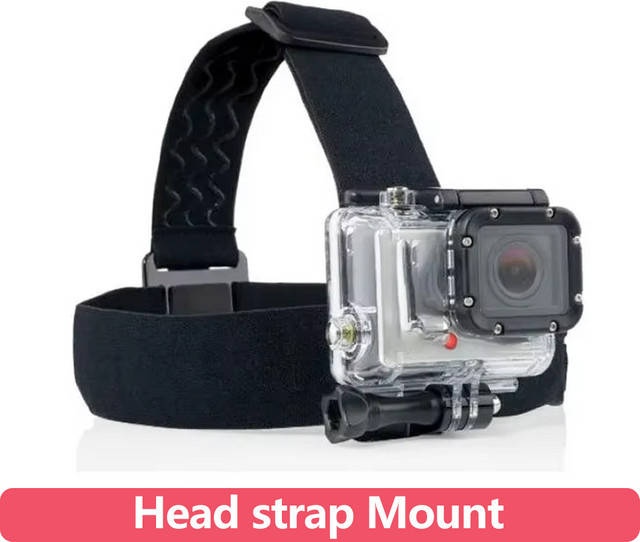 Kopfbandhalterung mit Stirnbandhalter für GoPro, AKASO, SJCAM und DJI OSMO Action-Kameras in Schwarz - Bild 1