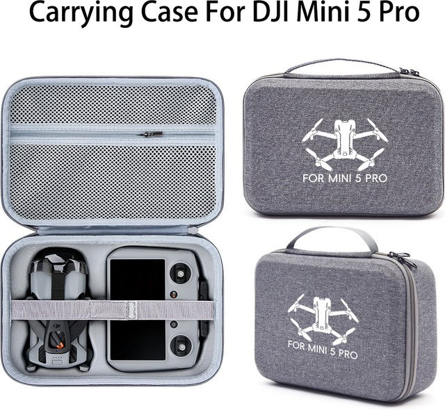 VYOPBC Aufbewahrungstasche für DJI Mini 5 Pro Drohne in Grau mit Platz für Dual-Akku und Fernbedienung - Bild 1