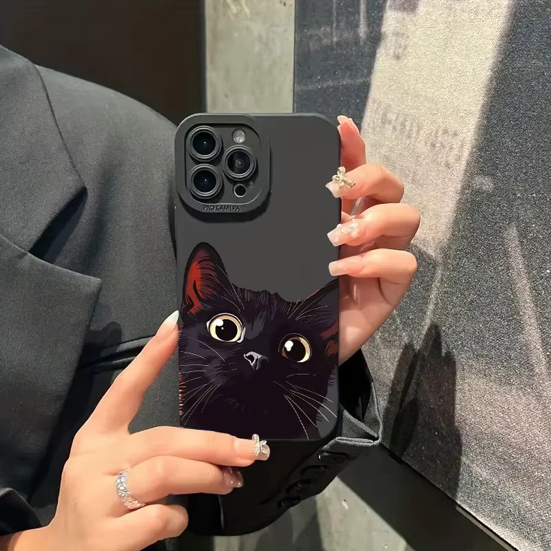 Handytasche mit schwarzem Katzenmuster für Samsung Galaxy A16 A06 A26 A33 A56 A34 A54 S25 S24 S23 S22 S21 Ultra Plus FE in Schwarz - Bild 3