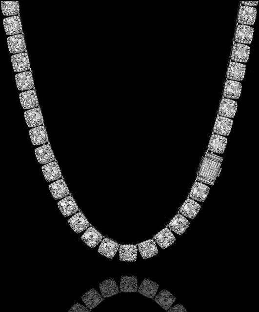 Halskette Herren, Kupfer, Silber, Zirkonia, 45 cm - Bild 1