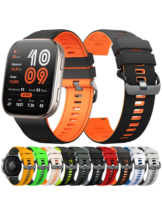 Huami Silikonarmband, 22 mm, Schwarz, Unisex - Bild 5